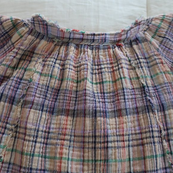 Free People Lucy Plaid Swing Shirt, Size Small - Picture 6 of 12